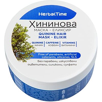Herbal Time Kinine Haarmasker Anti-haaruitvalbehandeling zonder sulfaten, parabenen of siliconen 200 ml Herbal Time Kinine Haarmasker Anti-haaruitvalbehandeling zonder sulfaten, parabenen of siliconen 200 ml