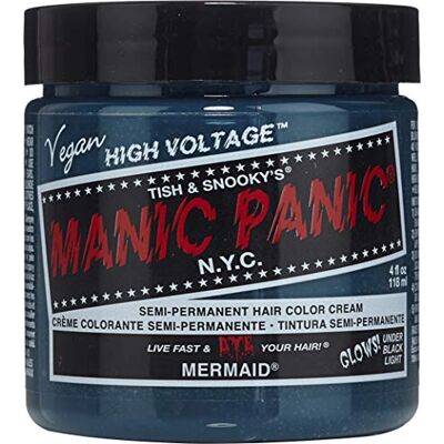 Manic Panic Mermaid Classic Crème Veganistisch, Proefdierenvrij, Blauwe Semi-Permanente haarverf 118 ml Manic Panic Mermaid Classic Crème Veganistisch, Proefdierenvrij, Blauwe Semi-Permanente haarverf 118 ml