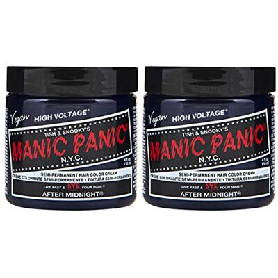 Manic Panic After Midnight Classic Crème Veganistisch Proefdierenvrij Blauwe semi-permanente haarverf 2 x 118 ml Manic Panic After Midnight Classic Crème Veganistisch Proefdierenvrij Blauwe semi-permanente haarverf 2 x 118 ml