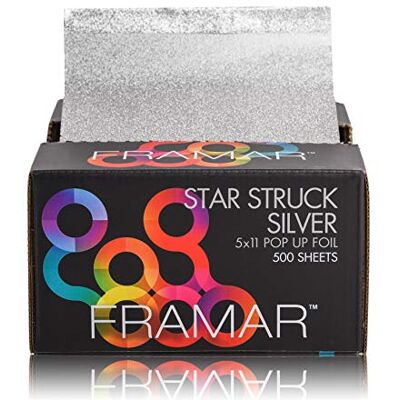 FRAMAR Star Struck Silver Pop Up Haarfolies, Aluminiumfolie Vellen, Foliepapier voor Highlights, Haarverfset voor Highlights, Haarhighlightset, Tinfolie voor Haarkleuring 500 Folie Vellen FRAMAR Star Struck Silver Pop Up Haarfolies, Aluminiumfolie Vellen, Foliepapier voor Highlights, Haarverfset voor Highlights, Haarhighlightset, Tinfolie voor Haarkleuring 500 Folie Vellen