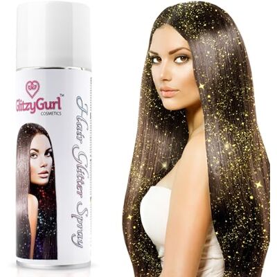 GlitzyGurl Glitter haarspray 125 ml (gouden krul) GlitzyGurl Glitter haarspray 125 ml (gouden krul)