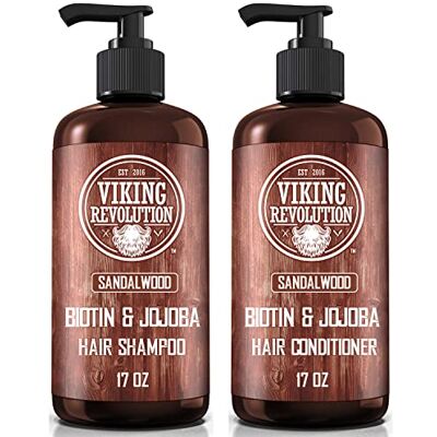 Viking Shampoo en aftershampoo 2 x 500 ml Hydraterende en versterkende shampoo After-shampoo met vitamine B5, biotine en olie Viking Shampoo en aftershampoo 2 x 500 ml Hydraterende en versterkende shampoo After-shampoo met vitamine B5, biotine en olie