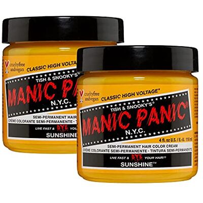 Manic Panic Sunshine Classic Vegan Cruelty Free Yellow Semi Permanent Hair Dye 2 x 118 ml Manic Panic Sunshine Classic Vegan Cruelty Free Yellow Semi Permanent Hair Dye 2 x 118 ml
