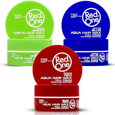 Redone , Set van 3 potjes haarwax voor mat, groen, rood, blauw, 150 ml Redone , Set van 3 potjes haarwax voor mat, groen, rood, blauw, 150 ml