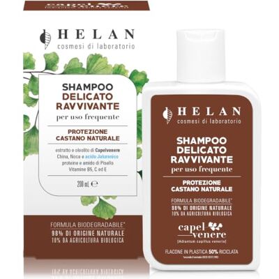 Helan Capelvenere Shampooing Doux Ravivant Chatain Naturel, Usage Frequent Quotidien, Illumine avec Extraits de Quinquina Protection Chatain Naturel pour Cheveux Fonces, Made in Italy, 200 ml Helan Capelvenere Shampooing Doux Ravivant Chatain Naturel, Usage Frequent Quotidien, Illumine avec Extraits de Quinquina Protection Chatain Naturel pour Cheveux Fonces, Made in Italy, 200 ml