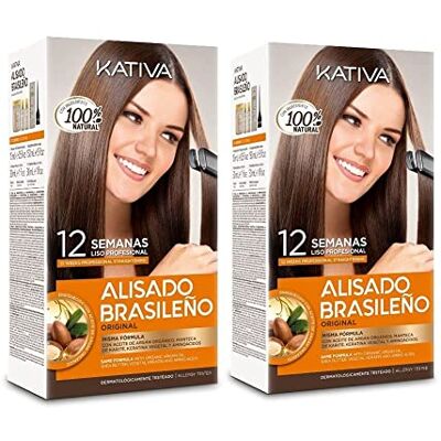 KATIVA Keratine en arganolie Braziliaanse gladmakingsset 2 x 150 ml KATIVA Keratine en arganolie Braziliaanse gladmakingsset 2 x 150 ml