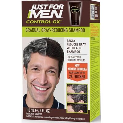 Just for men Twshiny Control GX Verkleinende shampoo, grijs, progressieve haarkleur, 113,4 g Just for men Twshiny Control GX Verkleinende shampoo, grijs, progressieve haarkleur, 113,4 g