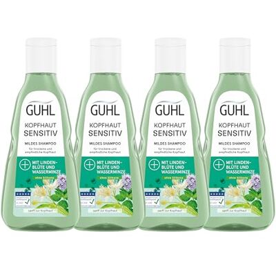 Guhl Sensitive Hoofdhuidshampoo, 4 x 250 ml, haartype: alle Guhl Sensitive Hoofdhuidshampoo, 4 x 250 ml, haartype: alle