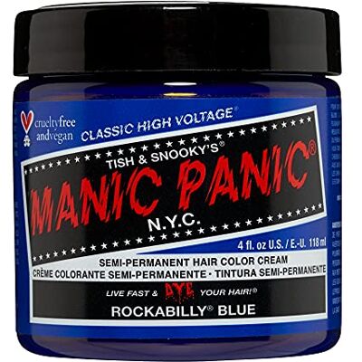 Manic Panic Rockabilly Blue Classic Crème Veganistisch Proefdierenvrij Blauwe Semi-permanente haarverf 118 ml Manic Panic Rockabilly Blue Classic Crème Veganistisch Proefdierenvrij Blauwe Semi-permanente haarverf 118 ml