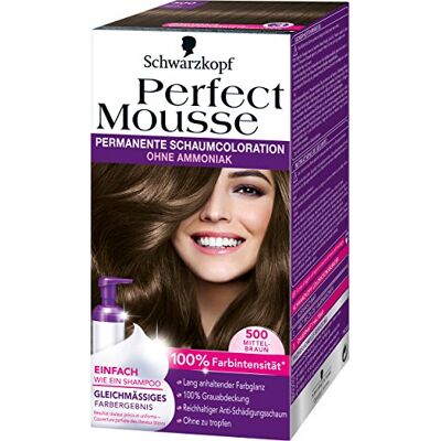 Perfect Mousse Set van 3 permanente schuimverf middenbruin 500 Perfect Mousse Set van 3 permanente schuimverf middenbruin 500