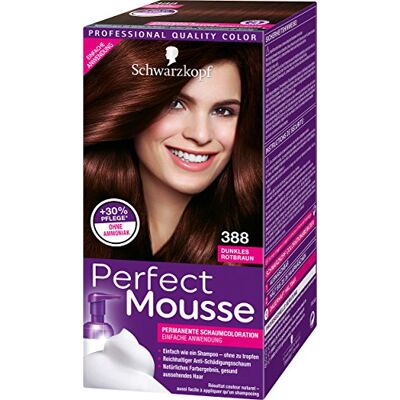 Perfect Mousse Schwarzkopf permanente schuimverf 388 donkerrood bruin niveau 3 (3 x 93 ml) 3 stuks Perfect Mousse Schwarzkopf permanente schuimverf 388 donkerrood bruin niveau 3 (3 x 93 ml) 3 stuks