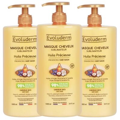 Evoluderm Haarmasker Sublimator Kostbare Olie 1000 ml 98% Natuurlijke Oorsprong Veganistisch Gemaakt in Frankrijk 3 x 1000 ml Evoluderm Haarmasker Sublimator Kostbare Olie 1000 ml 98% Natuurlijke Oorsprong Veganistisch Gemaakt in Frankrijk 3 x 1000 ml