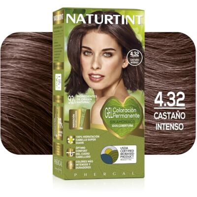 Naturtint Biobased, Ammoniakvrije kleuring, 4,32 Intensieve Kastanje, 100% dekking van wit haar, plantaardige ingrediënten, natuurlijke en langdurige kleur, 170 ml.. Naturtint Biobased, Ammoniakvrije kleuring, 4,32 Intensieve Kastanje, 100% dekking van wit haar, plantaardige ingrediënten, natuurlijke en langdurige kleur, 170 ml..