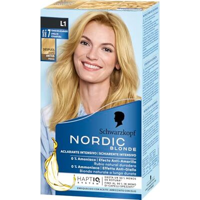 Schwarzkopf Nordic Blonde intensieve haarkleur zonder ammoniak OmegaPlex anti-breuk crème intense L1 anti-reflectiegeel Schwarzkopf Nordic Blonde intensieve haarkleur zonder ammoniak OmegaPlex anti-breuk crème intense L1 anti-reflectiegeel