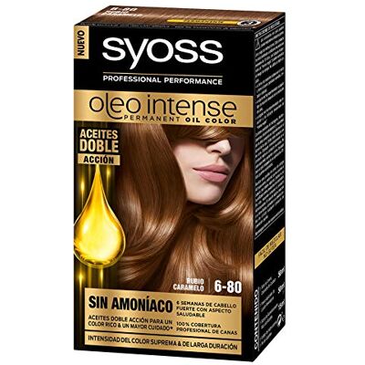 Syoss Oleo Intense Permanente haarkleur zonder ammoniak – kleur 6,80 karamelblond – 2 stuks Syoss Oleo Intense Permanente haarkleur zonder ammoniak – kleur 6,80 karamelblond – 2 stuks