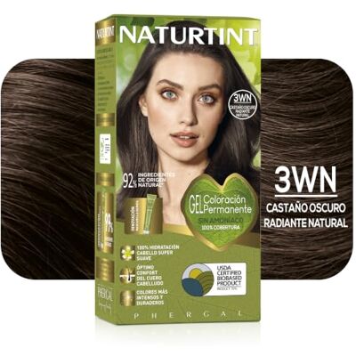 Naturtint Biobased Permanente haarkleur zonder ammoniak, 100% dekking van wit haar, natuurlijke ingrediënten, intensieve kleur, natuurlijk en duurzaam, 3WN stralende donkerbruin, 170 ml Naturtint Biobased Permanente haarkleur zonder ammoniak, 100% dekking van wit haar, natuurlijke ingrediënten, intensieve kleur, natuurlijk en duurzaam, 3WN stralende donkerbruin, 170 ml