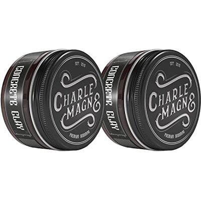 Charlemagne Concrete Clay Haarwax voor mannen, supersterke hechting, mat, pomade-klei, matte look, styling, crème, haarpasta Charlemagne Concrete Clay Haarwax voor mannen, supersterke hechting, mat, pomade-klei, matte look, styling, crème, haarpasta