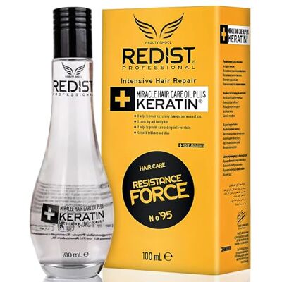 Redist Keratine haarolie 100 ml voor de anti-kroes behandeling van droog, broos en beschadigd haar I keratine haarbehandeling I behandeling met haarolie Redist Keratine haarolie 100 ml voor de anti-kroes behandeling van droog, broos en beschadigd haar I keratine haarbehandeling I behandeling met haarolie