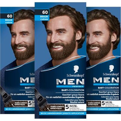 Men Perfect Schwarzkopf BART-COLORTION Baardverf dekt witte baardharen af voor een 100% natuurlijk resultaat, natuurlijk bruin Men Perfect Schwarzkopf BART-COLORTION Baardverf dekt witte baardharen af voor een 100% natuurlijk resultaat, natuurlijk bruin