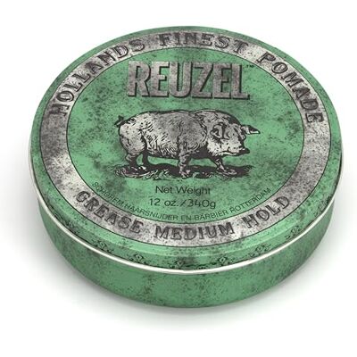 REUZEL Green Grease Medium Hold Pomade Hog 12oz by REUZEL Green Grease Medium Hold Pomade Hog 12oz by