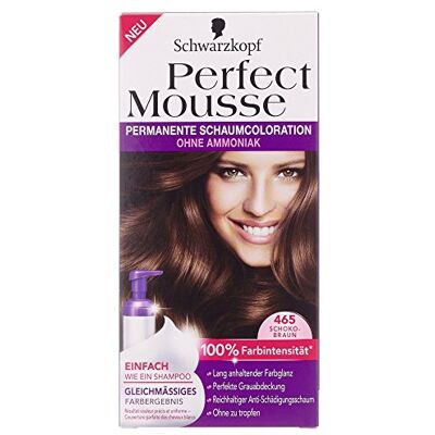 Perfect Mousse Schwarzkopf permanente kleur niveau 3 chocolade 465 Perfect Mousse Schwarzkopf permanente kleur niveau 3 chocolade 465