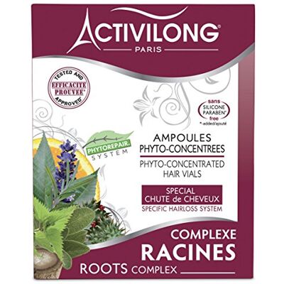 Activilong Wortelcomplex – fyto-geconcentreerde ampullen – stimuleert de groei – bestrijdt haaruitval en roos – gemaakt in Frankrijk – 4 x 10 ml Activilong Wortelcomplex – fyto-geconcentreerde ampullen – stimuleert de groei – bestrijdt haaruitval en roos – gemaakt in Frankrijk – 4 x 10 ml
