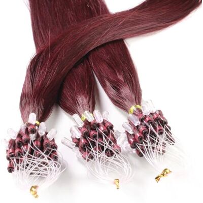 hair2heart 25 x 1 g haarverlenging koude loops 50 cm, kleur #99j pruim, glad hair2heart 25 x 1 g haarverlenging koude loops 50 cm, kleur #99j pruim, glad