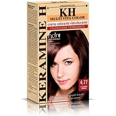 Keramine H Castano Amber Reststructurerende kleurcrème, 3 verpakkingen van 110 ml, totaal 330 ml Keramine H Castano Amber Reststructurerende kleurcrème, 3 verpakkingen van 110 ml, totaal 330 ml