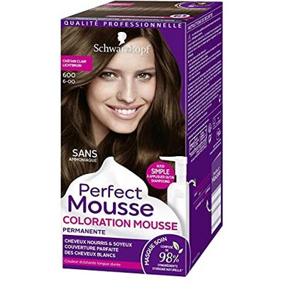 Schwarzkopf PERFECT MOUSSE Perfect Mousse Haarverf lichtbruin nr. 600 3 stuks Schwarzkopf PERFECT MOUSSE Perfect Mousse Haarverf lichtbruin nr. 600 3 stuks