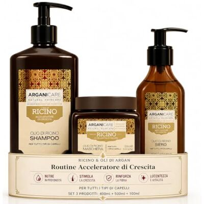 Arganicare Shampoo + masker + castorserum groeiversneller kalmeert het hoofdleer verzorgt en versterkt het hoofdleer sterk en glanzend haar 400 ml + 500 ml + 100 ml Arganicare Shampoo + masker + castorserum groeiversneller kalmeert het hoofdleer verzorgt en versterkt het hoofdleer sterk en glanzend haar 400 ml + 500 ml + 100 ml