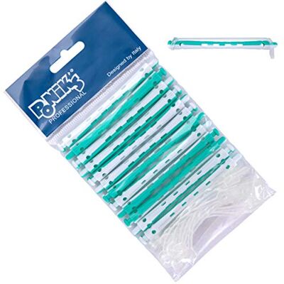 PONIK'S PROFESSIONAL Ponik's 12 stuks krulspelden voor perm 6 mm 12 stuks kleine koude krulspelden met ronde rubberen zakken, turkoois wit PONIK'S PROFESSIONAL Ponik's 12 stuks krulspelden voor perm 6 mm 12 stuks kleine koude krulspelden met ronde rubberen zakken, turkoois wit
