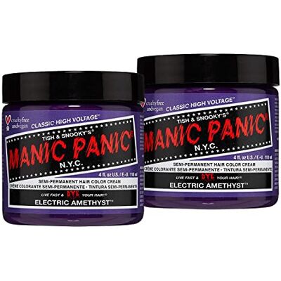 Manic Panic Electric Amethyst Classic Crème, Veganistisch, Proefdierenvrij, Paarse Semi-Permanente Haarverf, 2 x 118 ml Manic Panic Electric Amethyst Classic Crème, Veganistisch, Proefdierenvrij, Paarse Semi-Permanente Haarverf, 2 x 118 ml