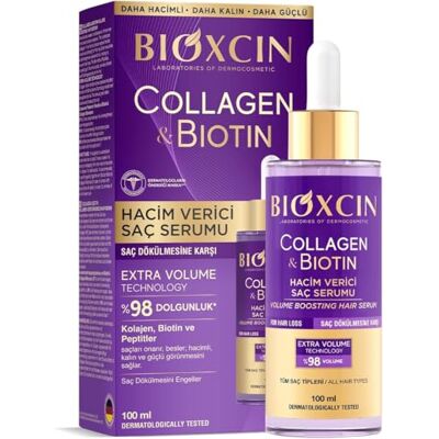 BIOXCIN Anti-haaruitval serum 100 ml hoofdhuidserum met collageen en biotine voor fijn en fijn haar, meer volume en sterkere haarstructuur BIOXCIN Anti-haaruitval serum 100 ml hoofdhuidserum met collageen en biotine voor fijn en fijn haar, meer volume en sterkere haarstructuur