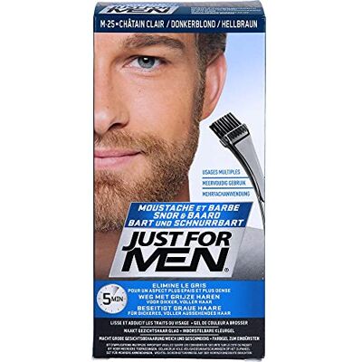 Just for men M25 Snor & Baard Donkerblond, verwijdert grijs, voor een dikkere en vollere look Just for men M25 Snor & Baard Donkerblond, verwijdert grijs, voor een dikkere en vollere look