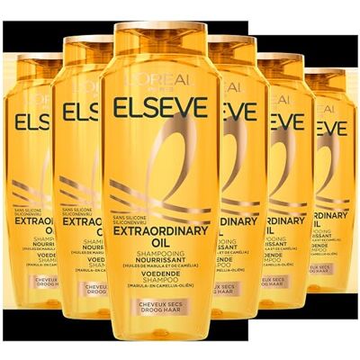 ELSEVE L'Oréal Paris Extraordinary Oil Shampoo Voor droog haar Met marula en Camelia-olie 6 x 300 ml ELSEVE L'Oréal Paris Extraordinary Oil Shampoo Voor droog haar Met marula en Camelia-olie 6 x 300 ml