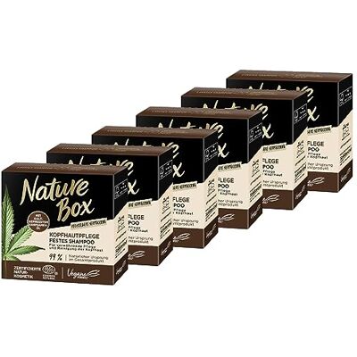 Nature Box Set van 6 vaste hennep hoofdhuidshampoo 85 g (6 x 85 g) Nature Box Set van 6 vaste hennep hoofdhuidshampoo 85 g (6 x 85 g)