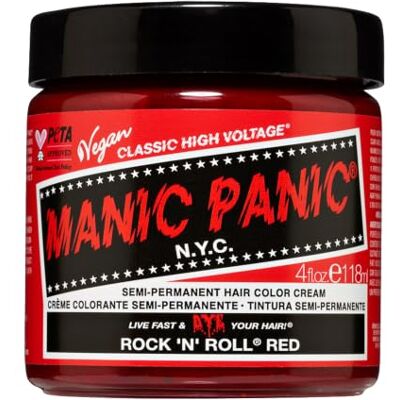 Manic Panic Rock'N'Roll Red Classic Creme Vegan Cruelty Free Red Semi Permanent Hair Dye 118ml Manic Panic Rock'N'Roll Red Classic Creme Vegan Cruelty Free Red Semi Permanent Hair Dye 118ml