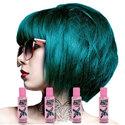 Crazy Color Renbow Haarverf, semi-permanent, dennengroen, nr. 46, 4 x 100 ml Crazy Color Renbow Haarverf, semi-permanent, dennengroen, nr. 46, 4 x 100 ml