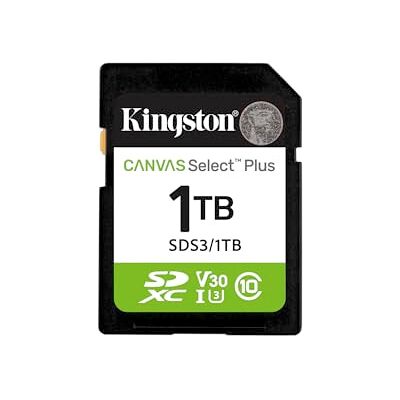 Kingston SD-geheugenkaarten Canvas Select Plus 1TB SDXC Gen3 150MB/s C10 UHS-I U3 V30-SDS3/1TB Kingston SD-geheugenkaarten Canvas Select Plus 1TB SDXC Gen3 150MB/s C10 UHS-I U3 V30-SDS3/1TB