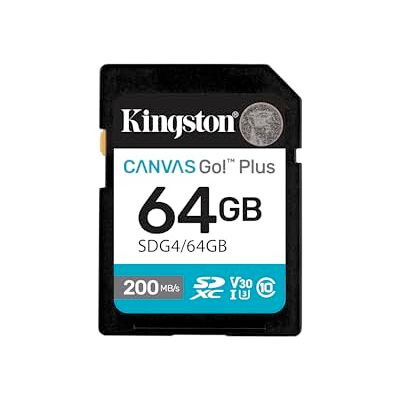 Kingston Canvas Go Plus SDXC Gen4 geheugenkaart 200MB/s C10 UHS-I U3 V30 64GB SDG4/64GB Kingston Canvas Go Plus SDXC Gen4 geheugenkaart 200MB/s C10 UHS-I U3 V30 64GB SDG4/64GB