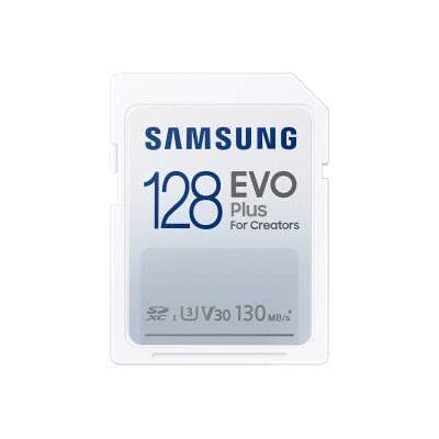 Samsung EVO Plus MB-SC128K/EU SD-kaart SDXC UHS-I U3 Full HD 130MB/s leessnelheid voor spiegelreflexcamera's en systeemcamera's Samsung EVO Plus MB-SC128K/EU SD-kaart SDXC UHS-I U3 Full HD 130MB/s leessnelheid voor spiegelreflexcamera's en systeemcamera's
