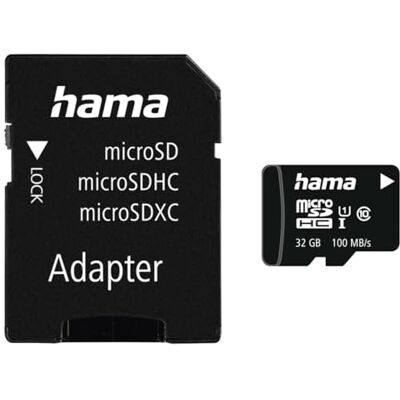 Hama geheugenkaart voor telefoon (Micro SDHC voor telefoon/klasse 10, 32 GB, 80 MB/s, mobiele adapter) zwart Hama geheugenkaart voor telefoon (Micro SDHC voor telefoon/klasse 10, 32 GB, 80 MB/s, mobiele adapter) zwart