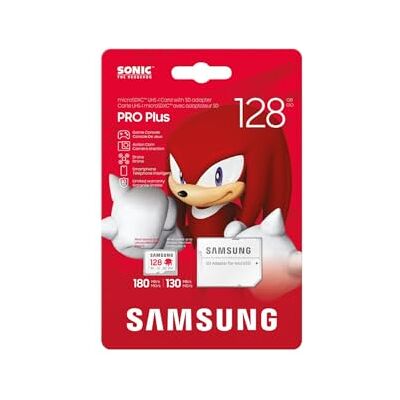 Samsung Geheugen MB-MD128SA Sonic PRO Plus MicroSD-kaart voor gameconsole, Action Cam en drones van 128 GB, UHS-I U3, tot 180 MB/s Samsung Geheugen MB-MD128SA Sonic PRO Plus MicroSD-kaart voor gameconsole, Action Cam en drones van 128 GB, UHS-I U3, tot 180 MB/s