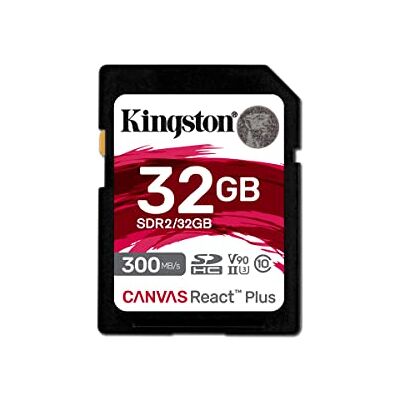 Kingston Canvas React Plus SDHC-geheugenkaart 32GB UHS-II 300R/260W U3 V90 voor Full HD/4K/8K SDR2/32GB Kingston Canvas React Plus SDHC-geheugenkaart 32GB UHS-II 300R/260W U3 V90 voor Full HD/4K/8K SDR2/32GB