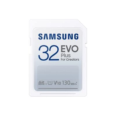 Samsung EVO Plus MB-SC32K/EU SD-kaart 32 GB SDXC UHS-I U1 Full HD 130MB/s leessnelheid voor spiegelreflexcamera's en systeemcamera's Samsung EVO Plus MB-SC32K/EU SD-kaart 32 GB SDXC UHS-I U1 Full HD 130MB/s leessnelheid voor spiegelreflexcamera's en systeemcamera's