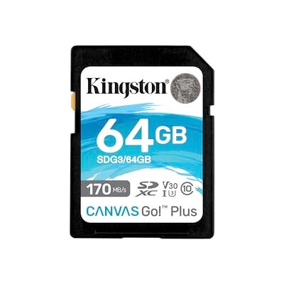 Kingston Technology SDG3/64GB SD-geheugenkaart (64 GB SDXC Canvas Go Plus 170R C10 UHS-I U3 V30) Kingston Technology SDG3/64GB SD-geheugenkaart (64 GB SDXC Canvas Go Plus 170R C10 UHS-I U3 V30)