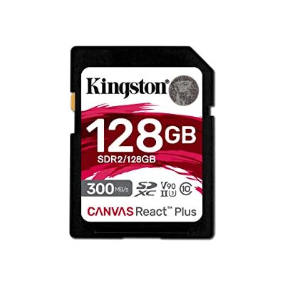 Kingston Canvas React Plus SDXC-geheugenkaart UHS-II 300R/260W U3 V90 voor Full HD/4K/8K SDR2/128GB Kingston Canvas React Plus SDXC-geheugenkaart UHS-II 300R/260W U3 V90 voor Full HD/4K/8K SDR2/128GB
