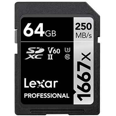 Lexar Professional 1667x SD-kaart van 64 GB, SDXC UHS-II-geheugenkaart, tot 250 MB/s Read, voor professionele fotograaf, videograaf, liefhebber (LSD64GCB1667) Lexar Professional 1667x SD-kaart van 64 GB, SDXC UHS-II-geheugenkaart, tot 250 MB/s Read, voor professionele fotograaf, videograaf, liefhebber (LSD64GCB1667)