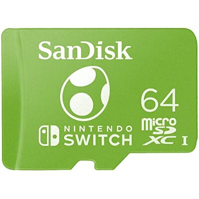 SanDisk 64 GB microSDXC-kaart voor Nintendo Switch, gelicentieerd product, tot 100 MB/s, UHS-I, klasse 10 U3 SanDisk 64 GB microSDXC-kaart voor Nintendo Switch, gelicentieerd product, tot 100 MB/s, UHS-I, klasse 10 U3
