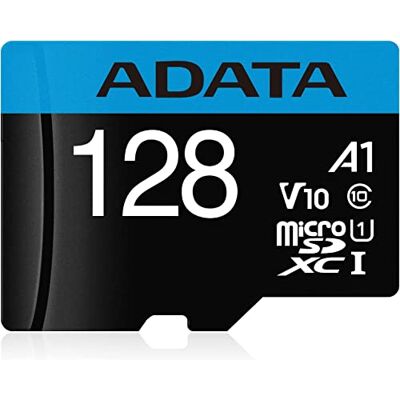 ADATA Eerste 128 GB MicroSDXC Class 10 UHS-I flashgeheugen (128 GB, MicroSDXC, klasse 10, UHS-I, 85 MB/s, zwart, blauw) ADATA Eerste 128 GB MicroSDXC Class 10 UHS-I flashgeheugen (128 GB, MicroSDXC, klasse 10, UHS-I, 85 MB/s, zwart, blauw)